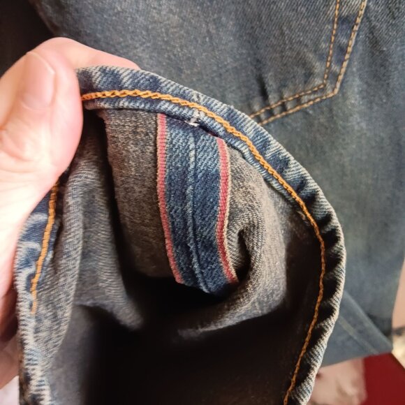 Vtg 90s 31x30 Men's Gap 1969 Buttonfly Selvedge Dark Wash Denim Jeans In Italy - Picture 4 of 7